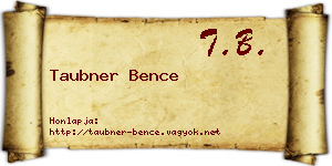 Taubner Bence névjegykártya